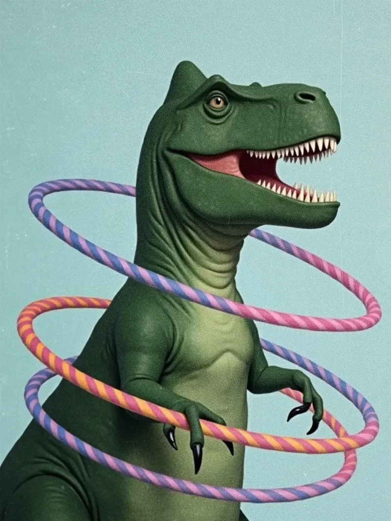 Playful T-Rex Dinosaur carta hahnemühle da Attaboy Dsgn
