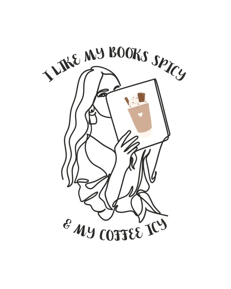 Donna con libro che ama leggere e bere caffè poster con telaio in alluminio da ArtDesign by KBK