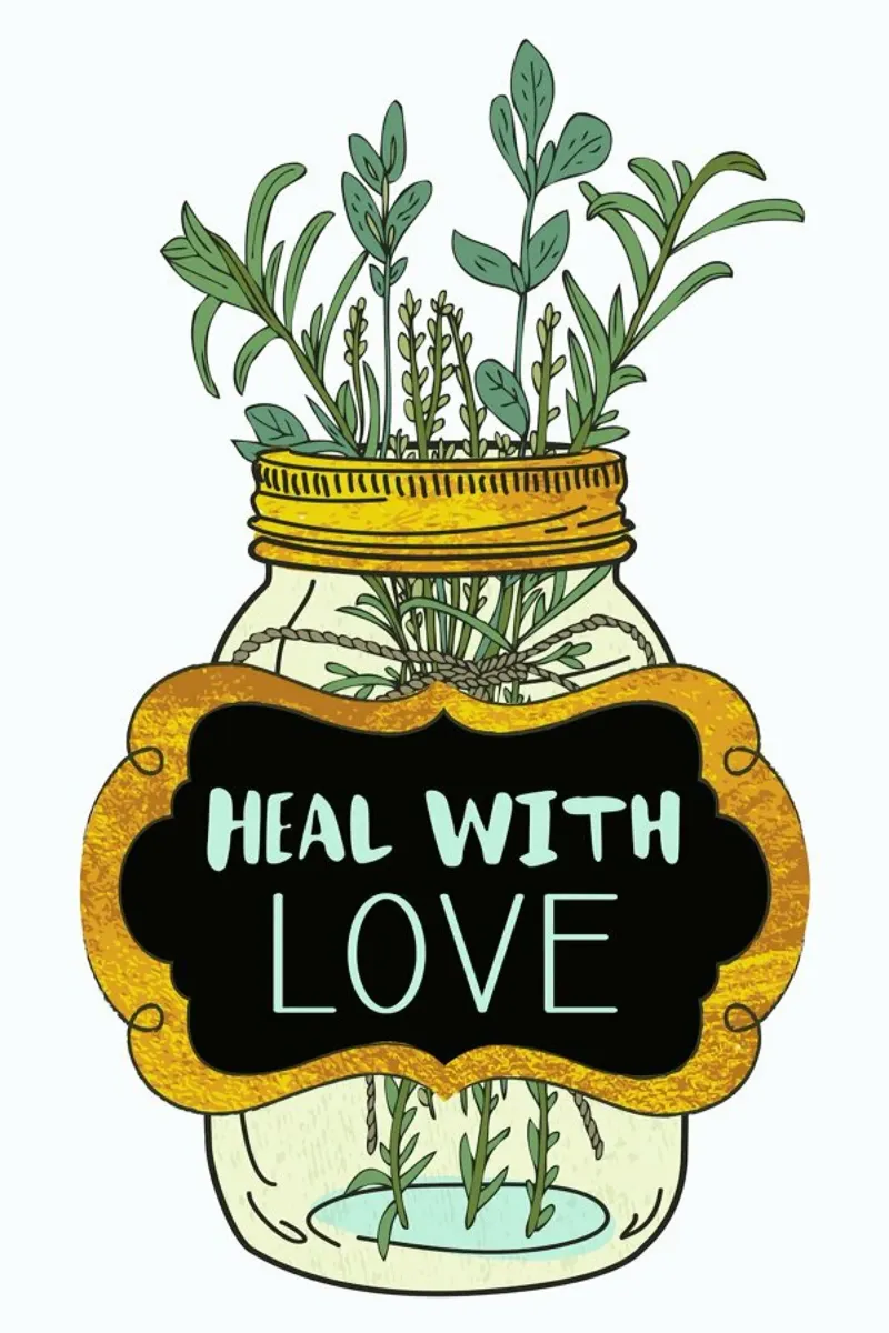 Heal with Love Acryl-Glas von Pom Graphic Design