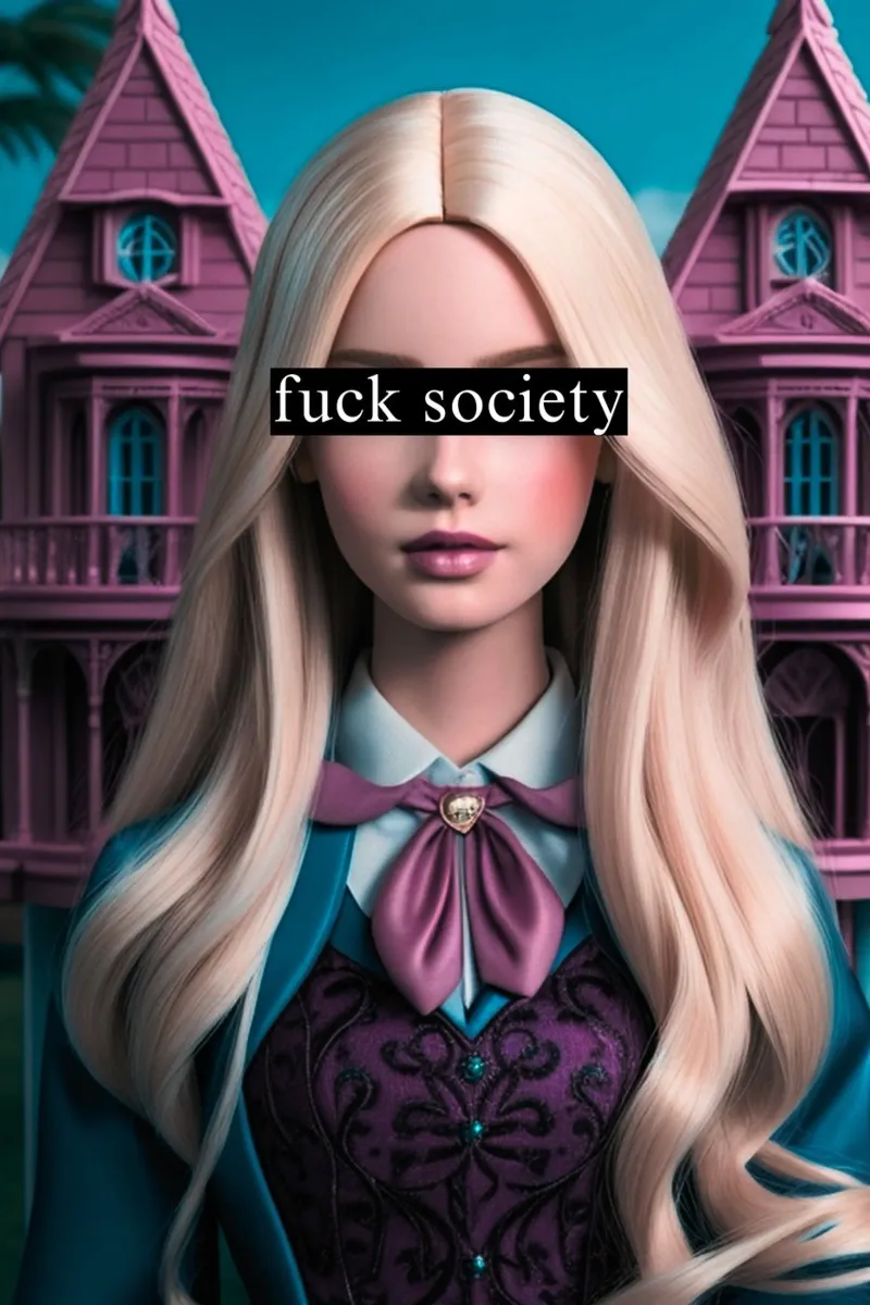 Fanculo la società poster con telaio in legno da ArtDesign by KBK