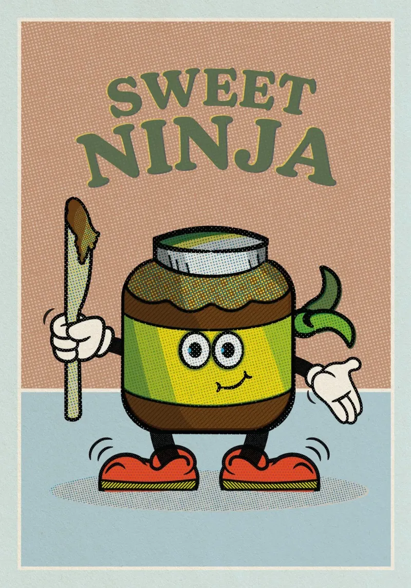 Sweet Ninja tela con Cornice a cassetta da lazydaypaper