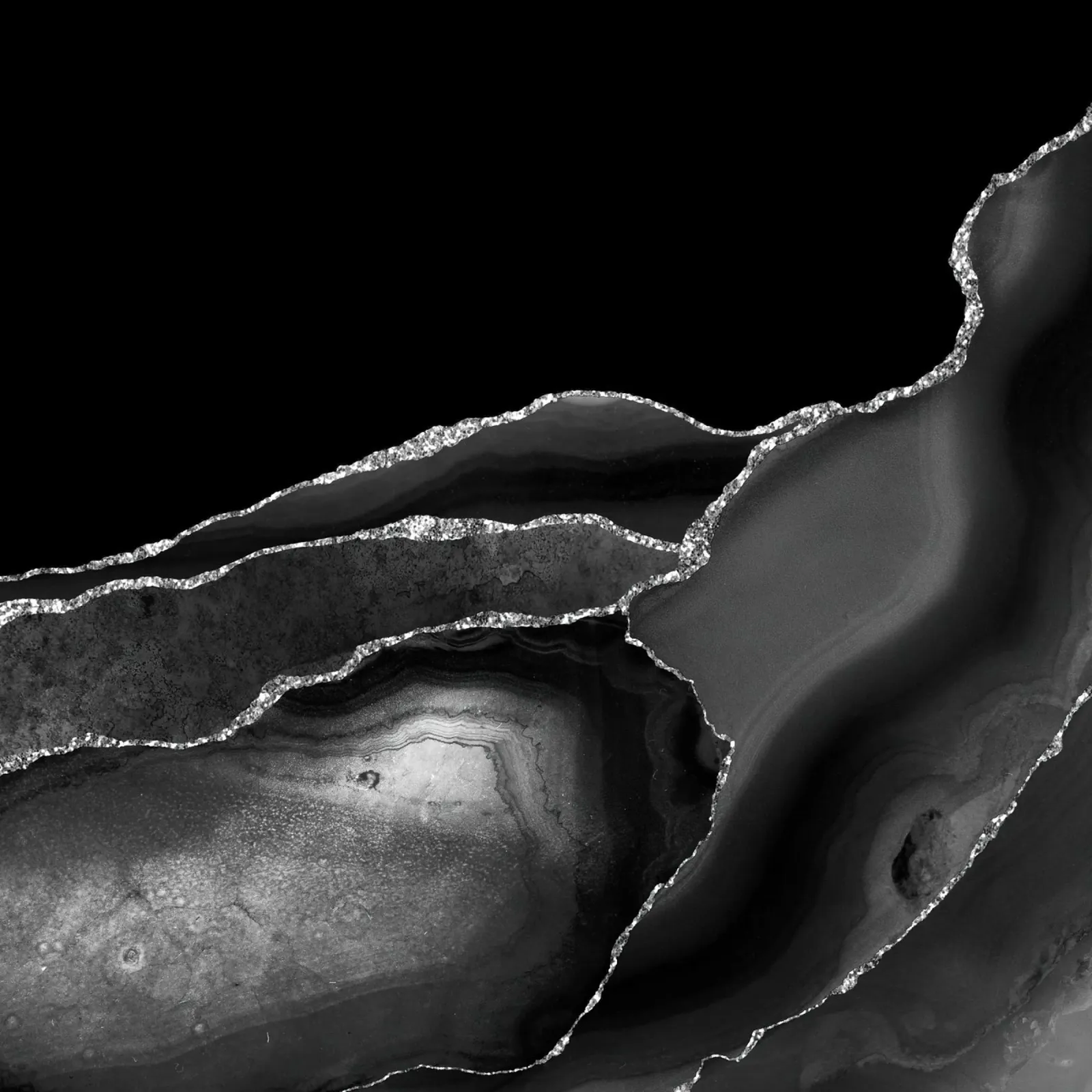 Zwart & Zilver Agaat Textuur 04 hahnemühle van Gemstone Textures