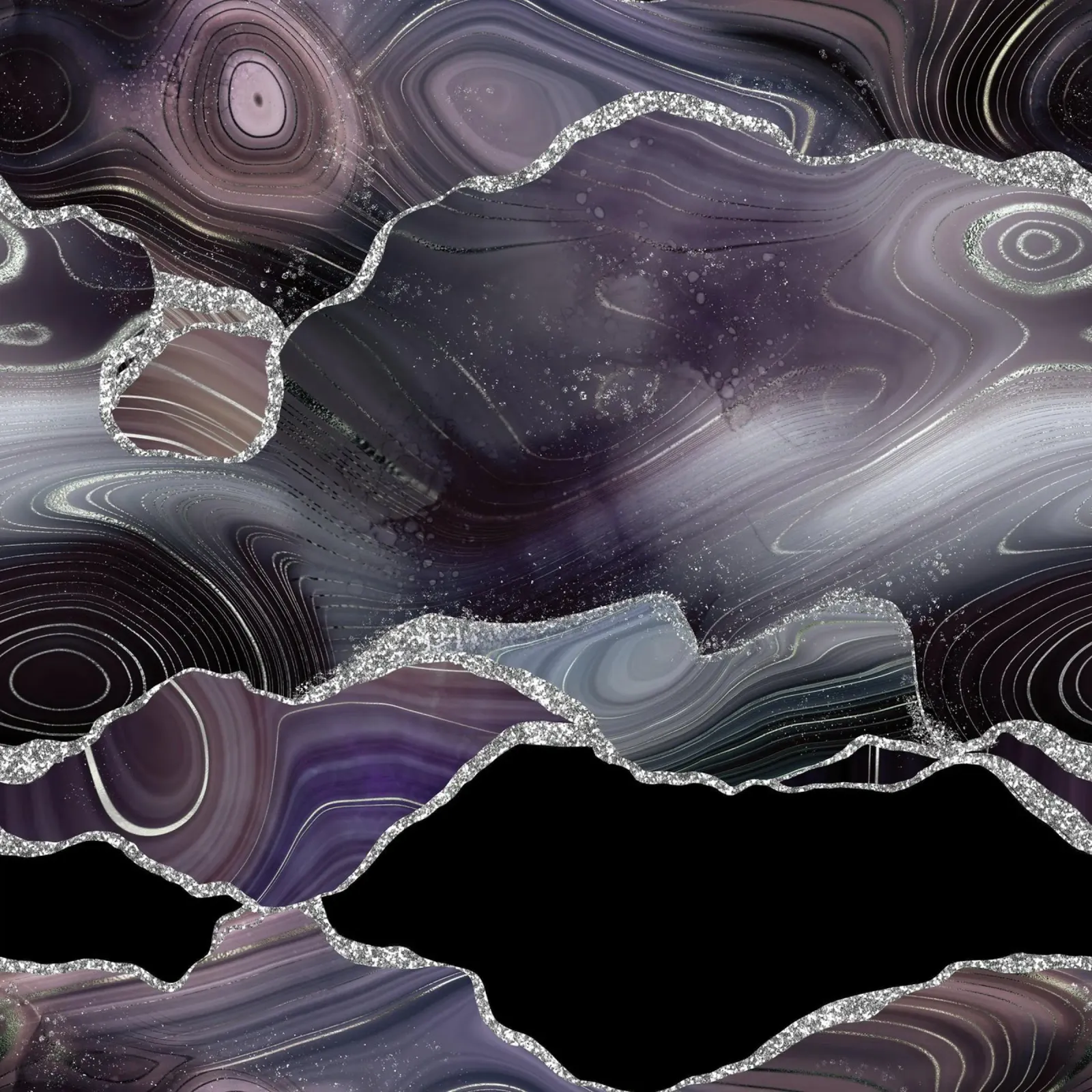 Texture Agata Glitterata Nera e Argento 01 carta hahnemühle da Gemstone Textures