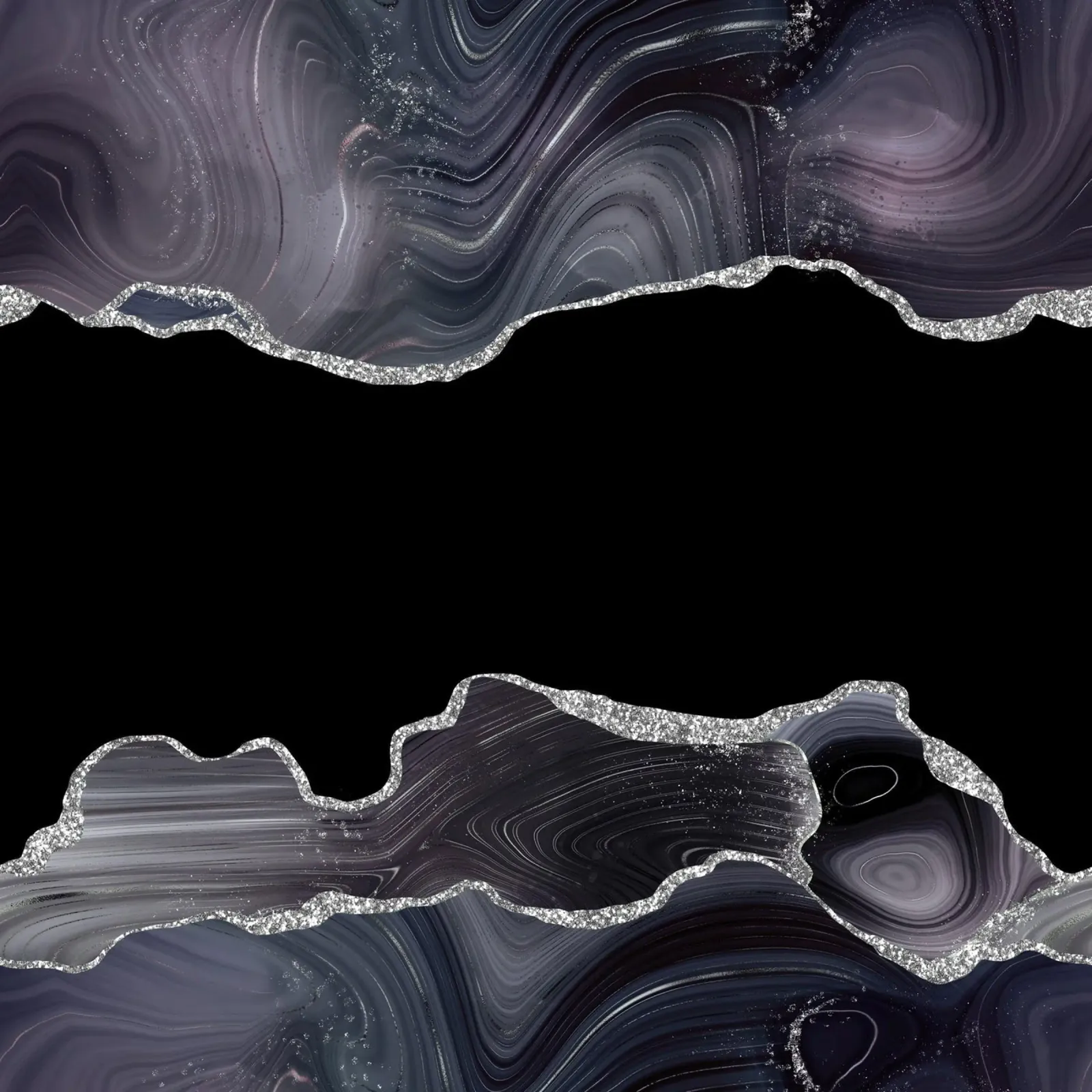 Zwart & Zilver Glitter Agaat Textuur 03 hahnemühle van Gemstone Textures
