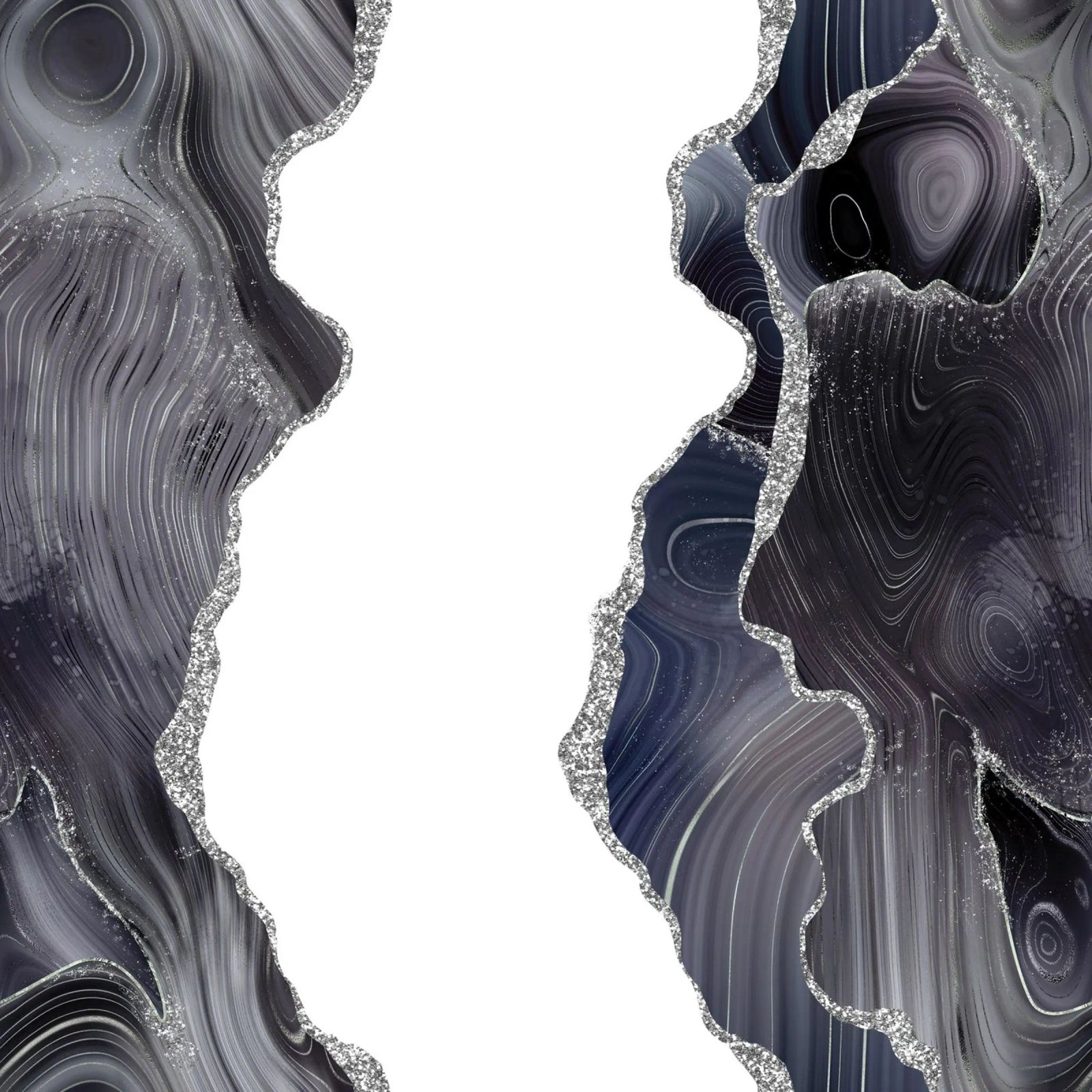 Agata glitterata nera e argento Texture 05 alluminio dibond da Gemstone Textures