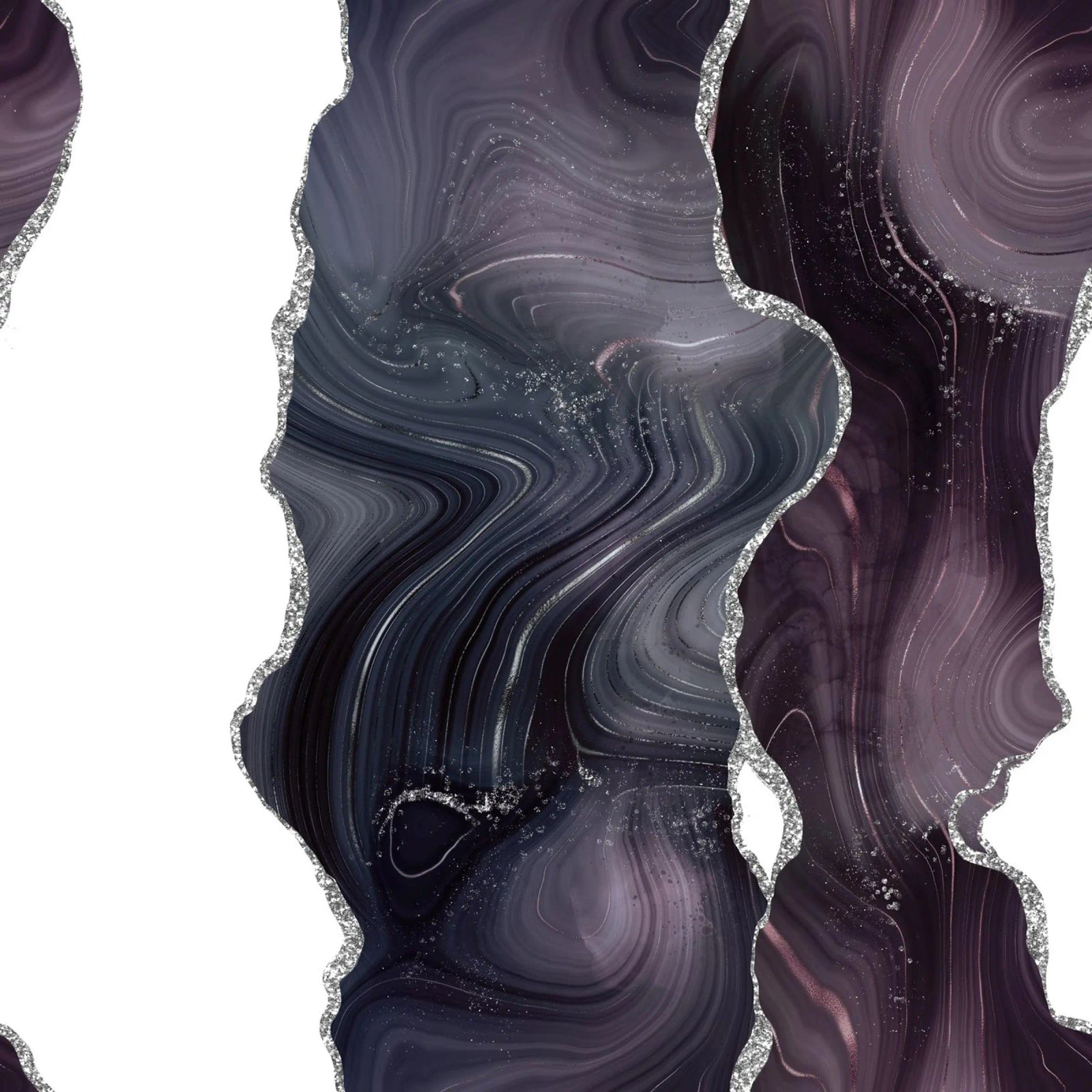 Agata glitterata nera e argento Texture 06 alluminio dibond da Gemstone Textures