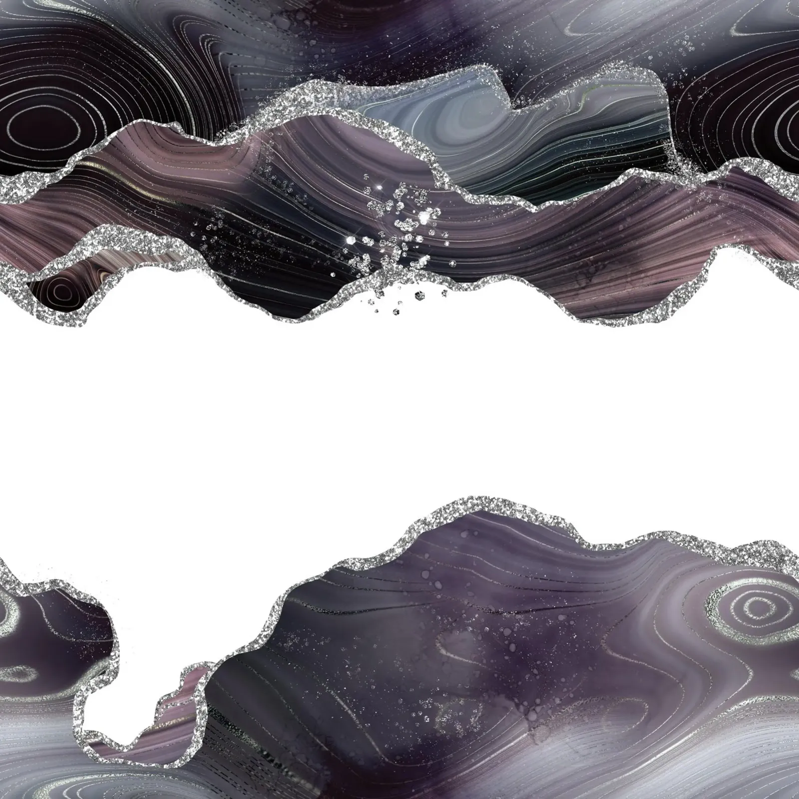 Schwarzer & silberner Glitzerachat Textur 07 Backlit Folie von Gemstone Textures