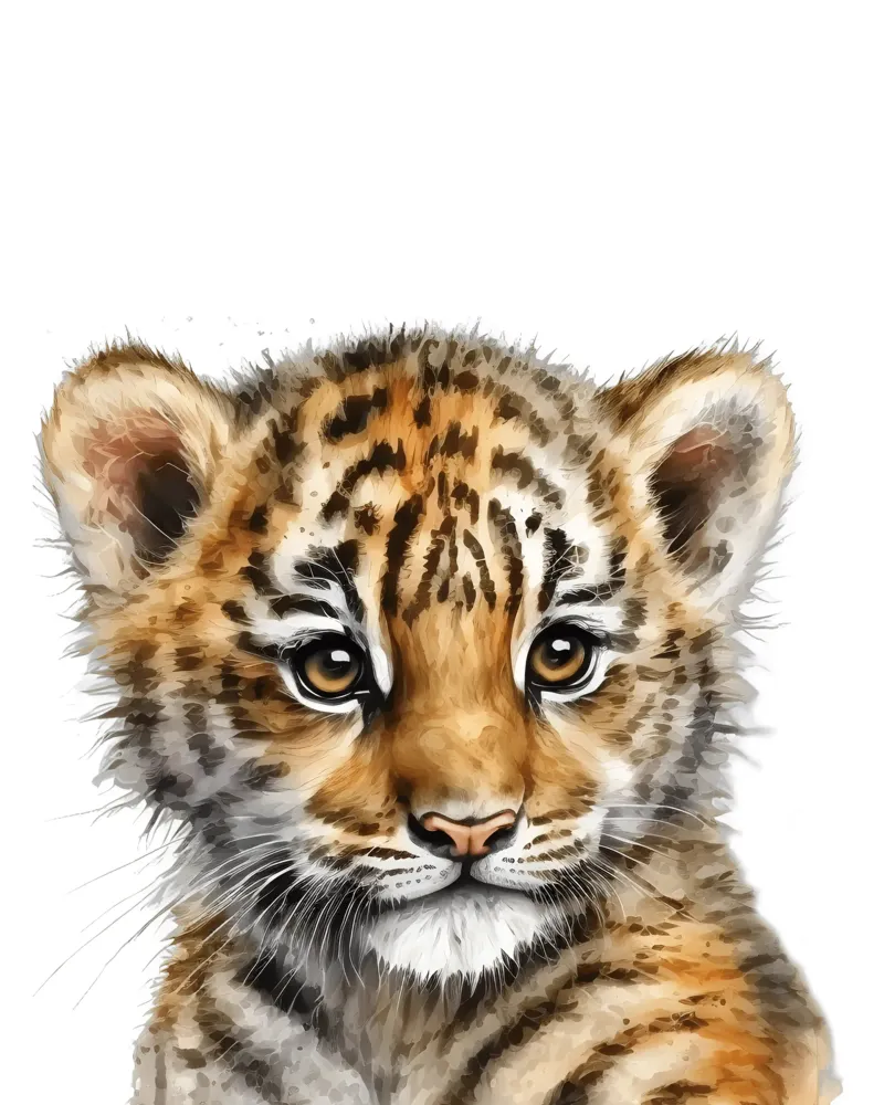 Safari Poster, leeuwenwelp Dierendruk, kinderkamer decor canvas van Little Lila