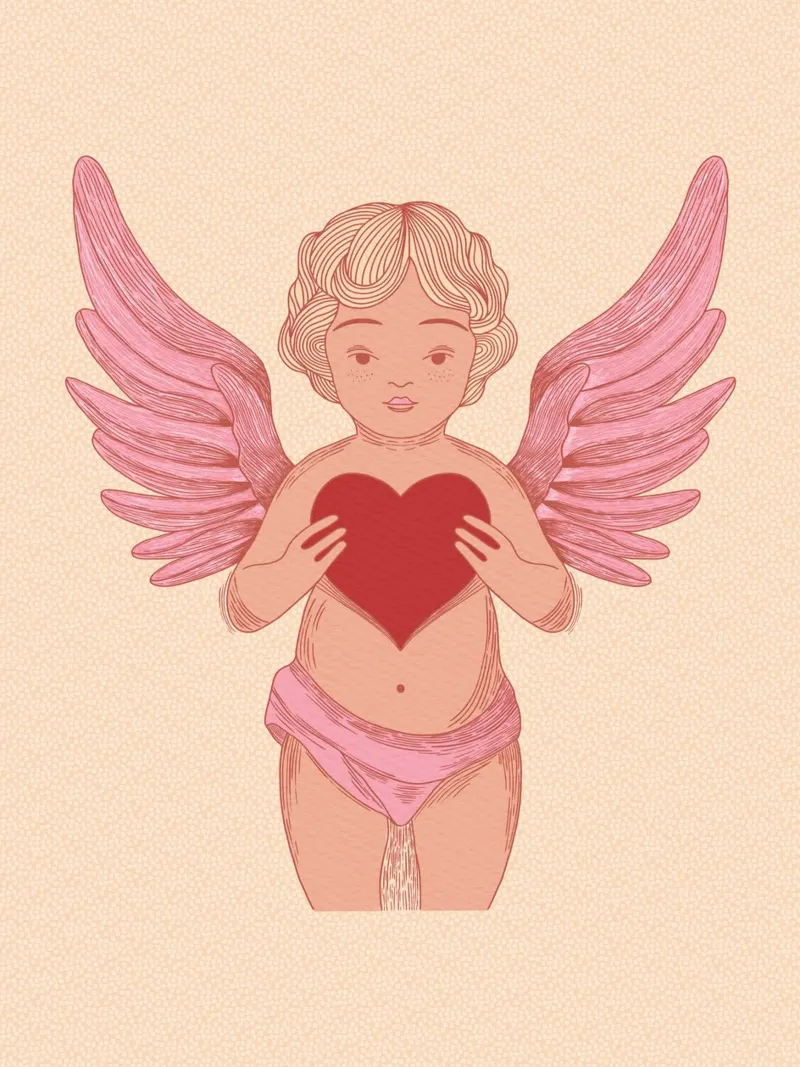 Dulce amor de querubín lámina retroiluminada de Claudia S. Design