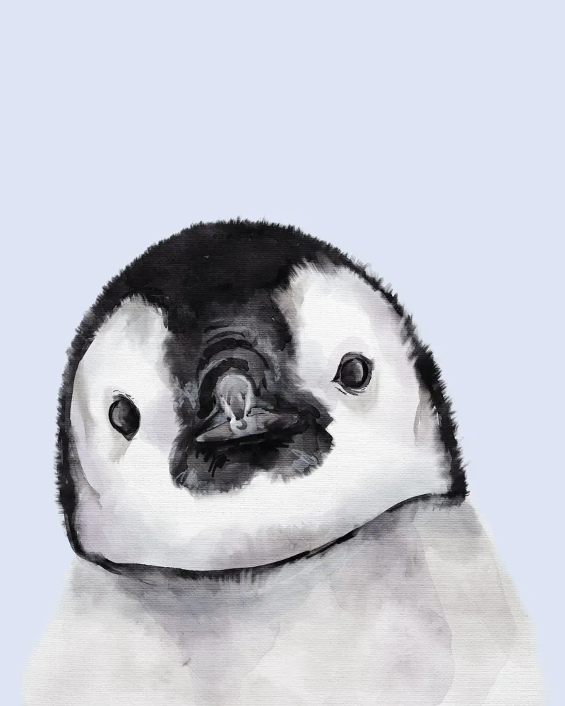 Cute Penguin Print, Wildlife Poster, Nursery Antartica Art poster by Little Lila