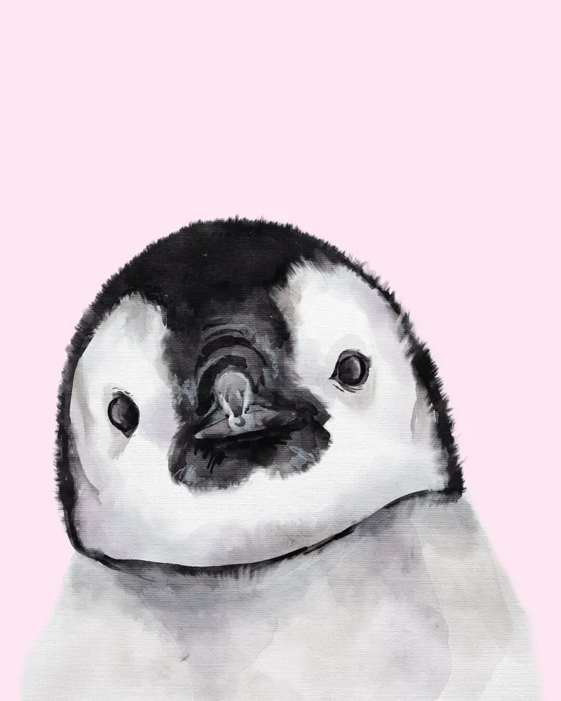 Poster pinguino, stampa fauna selvatica, stampa vivaio Antartica tela con Cornice a cassetta da Little Lila