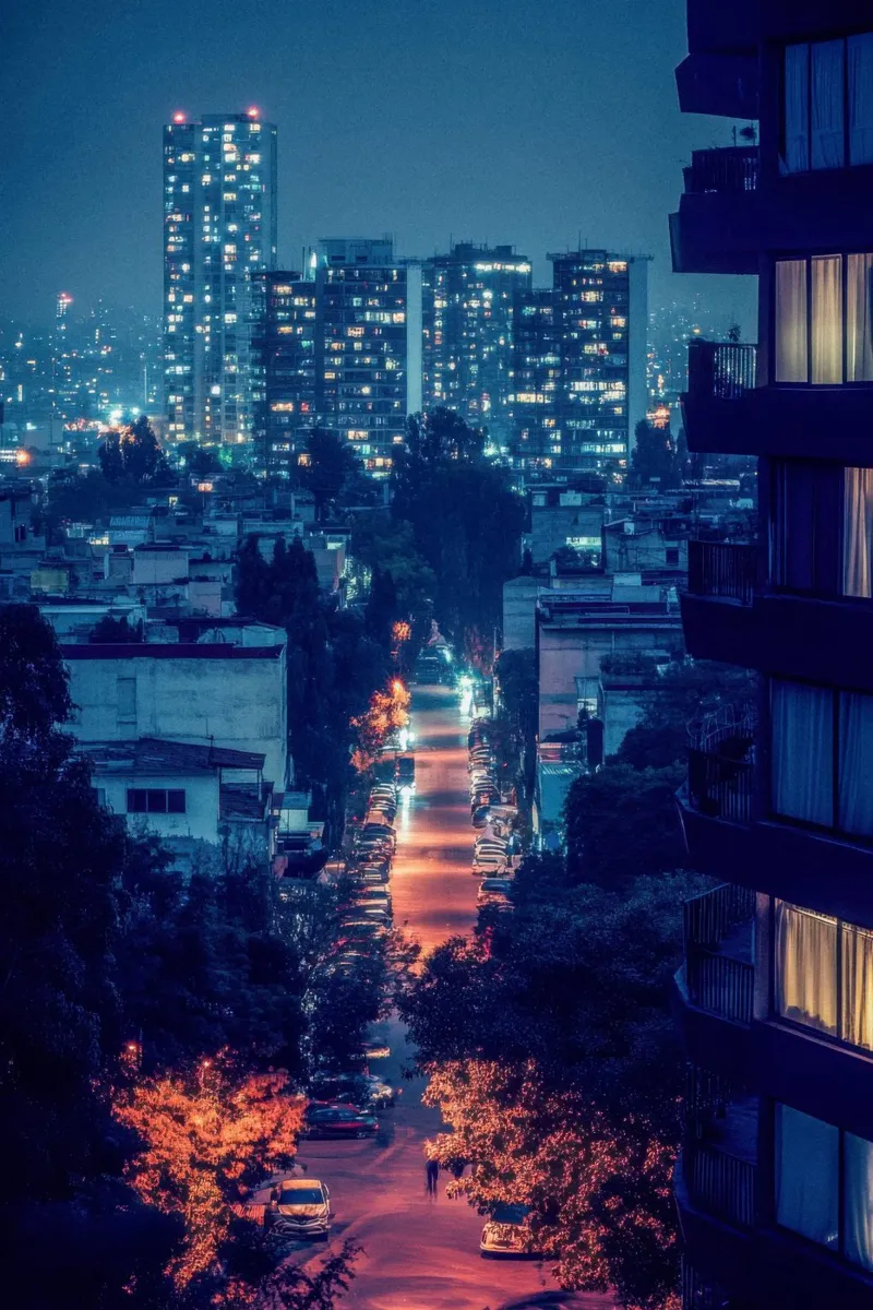 Città del Messico: una strada vivace immersa in lampi luminosi pellicola backlit da By Night
