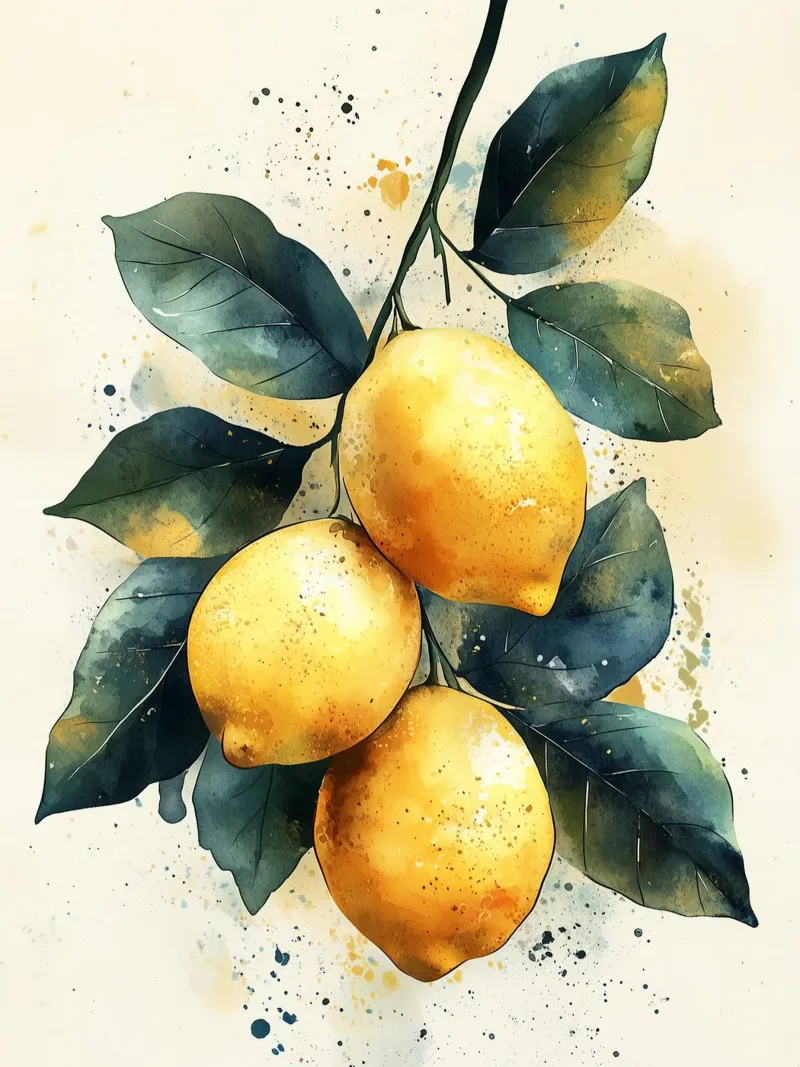 Sprig of lemons canvas by Spice & Style