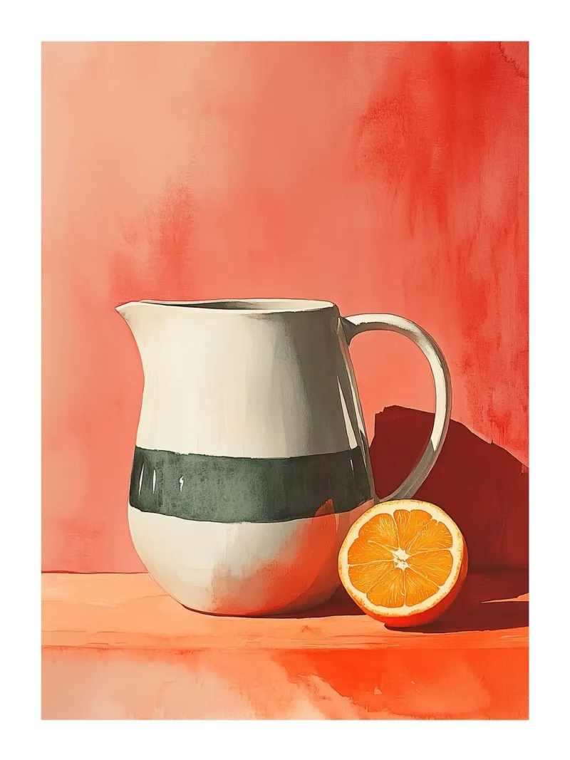 Minimalist and orange carafe canvas by Spice & Style