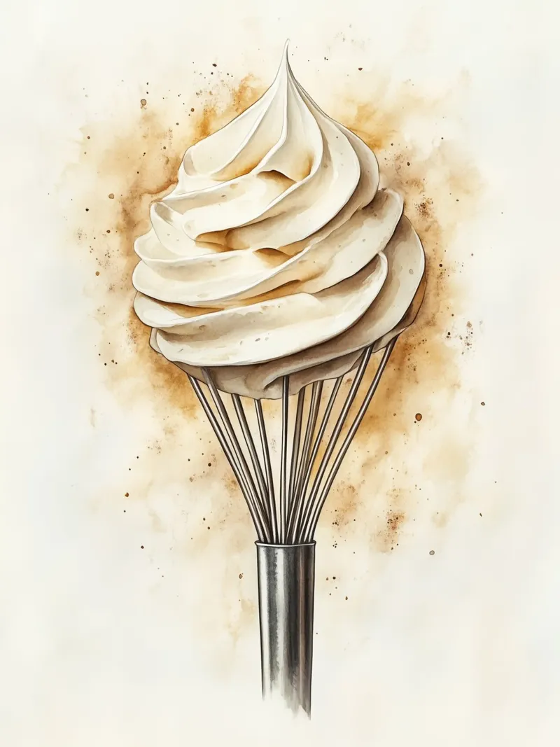 Whisk with whipped cream canvas with Floater frame by Spice & Style