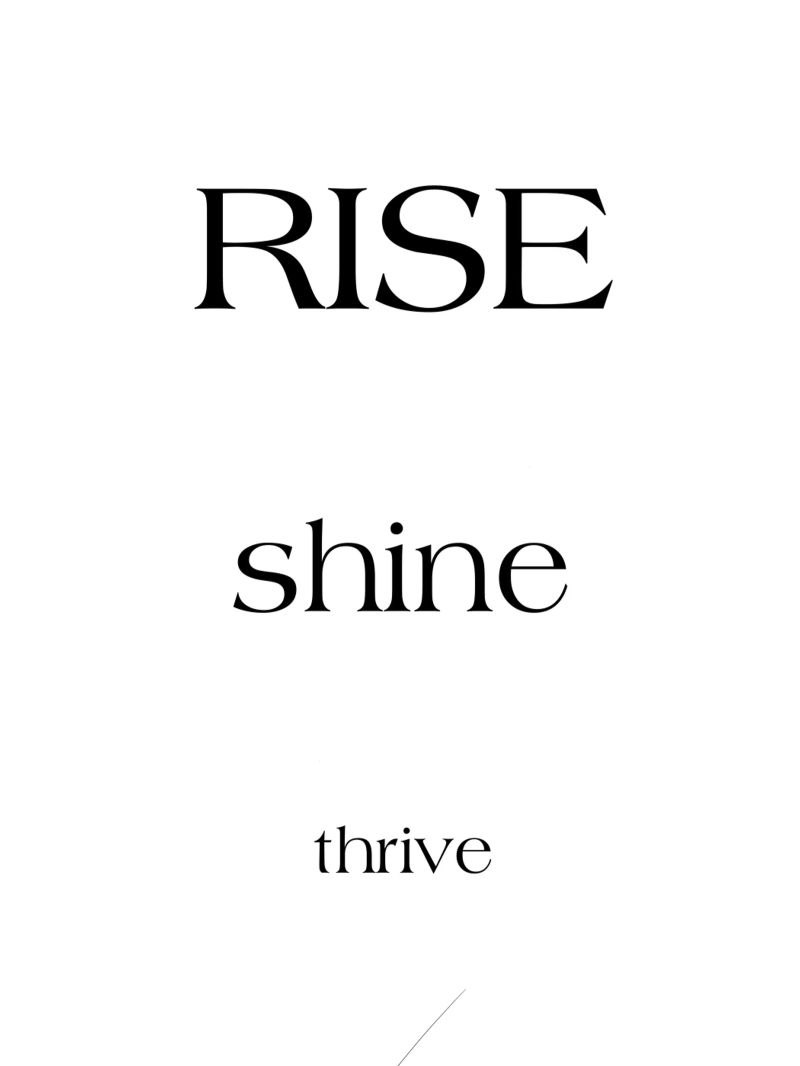 Rise Shine Thrive Einfache, minimalistische Typografie Poster von YV TYPOGRAPHY