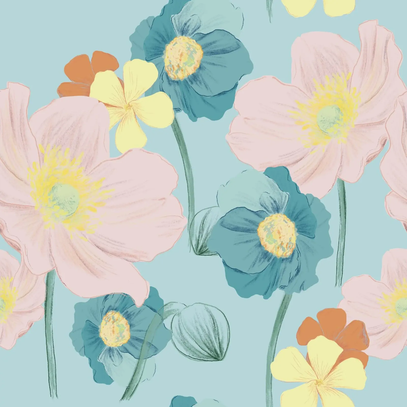 Pastel Wildflower Print for Summer & Spring Vibes pellicola backlit da janine.aigner.work