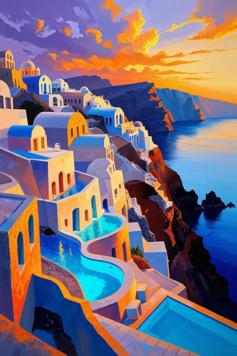 Santorini's Golden Glow plexiglass da AlbertKlee