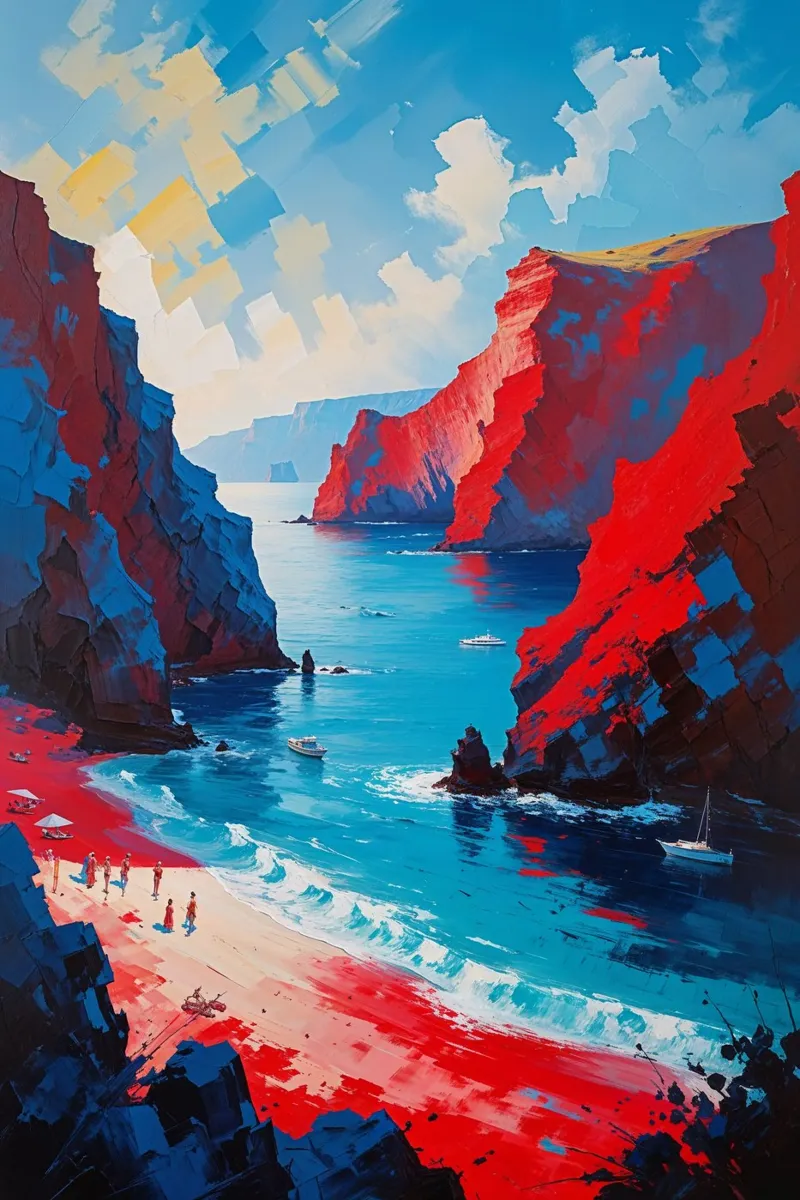 Santorini's Red Paradise carta hahnemühle da AlbertKlee