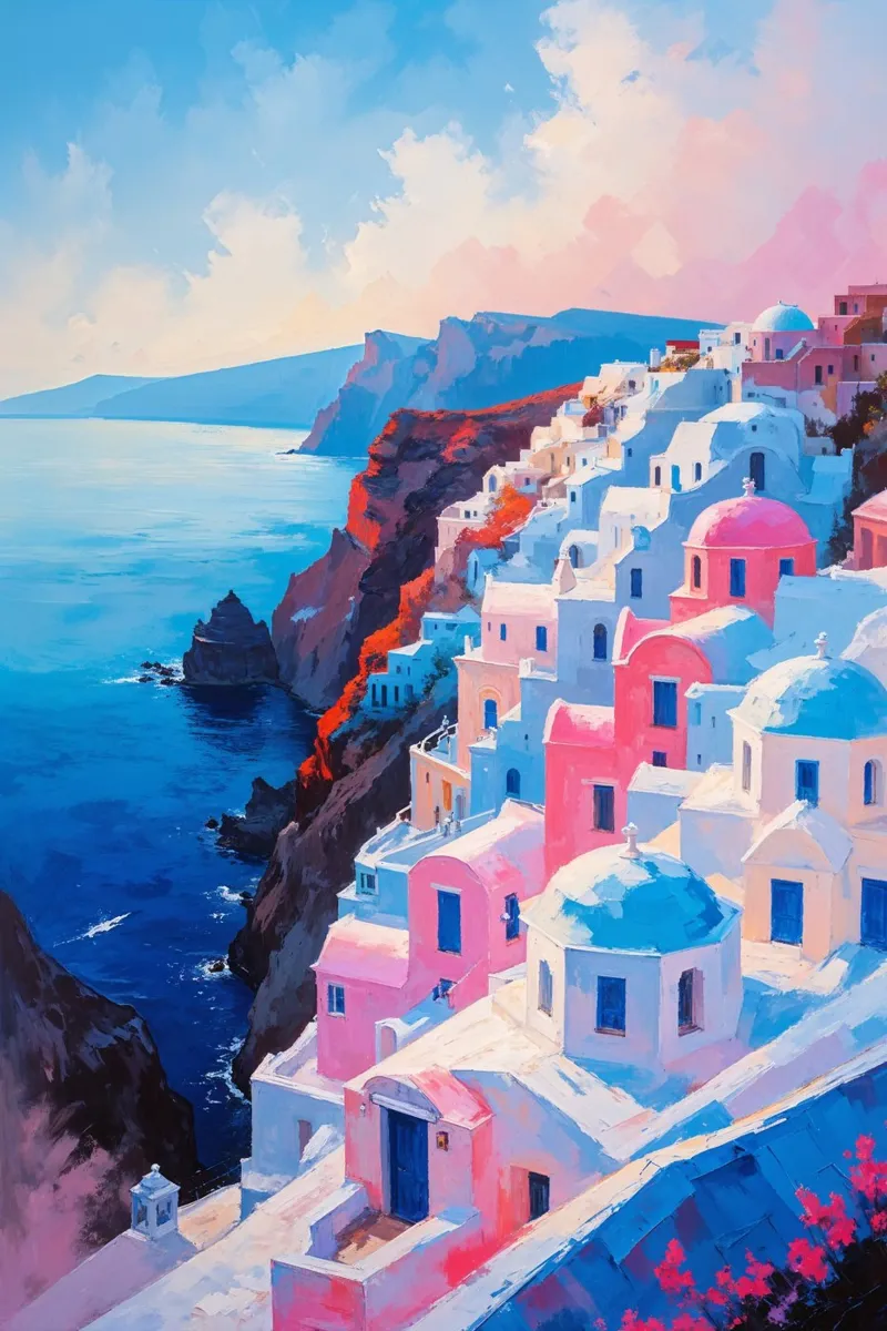 Santorini's Sunset Serenity plexiglass da AlbertKlee
