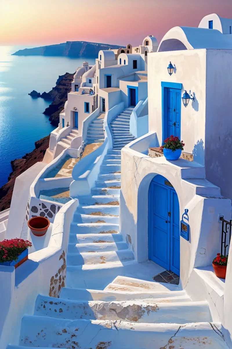 Santorini’s Pathways to Infinity alluminio dibond da AlbertKlee