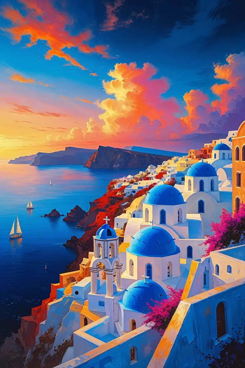 Oia’s Golden Hour Splendor poster da AlbertKlee