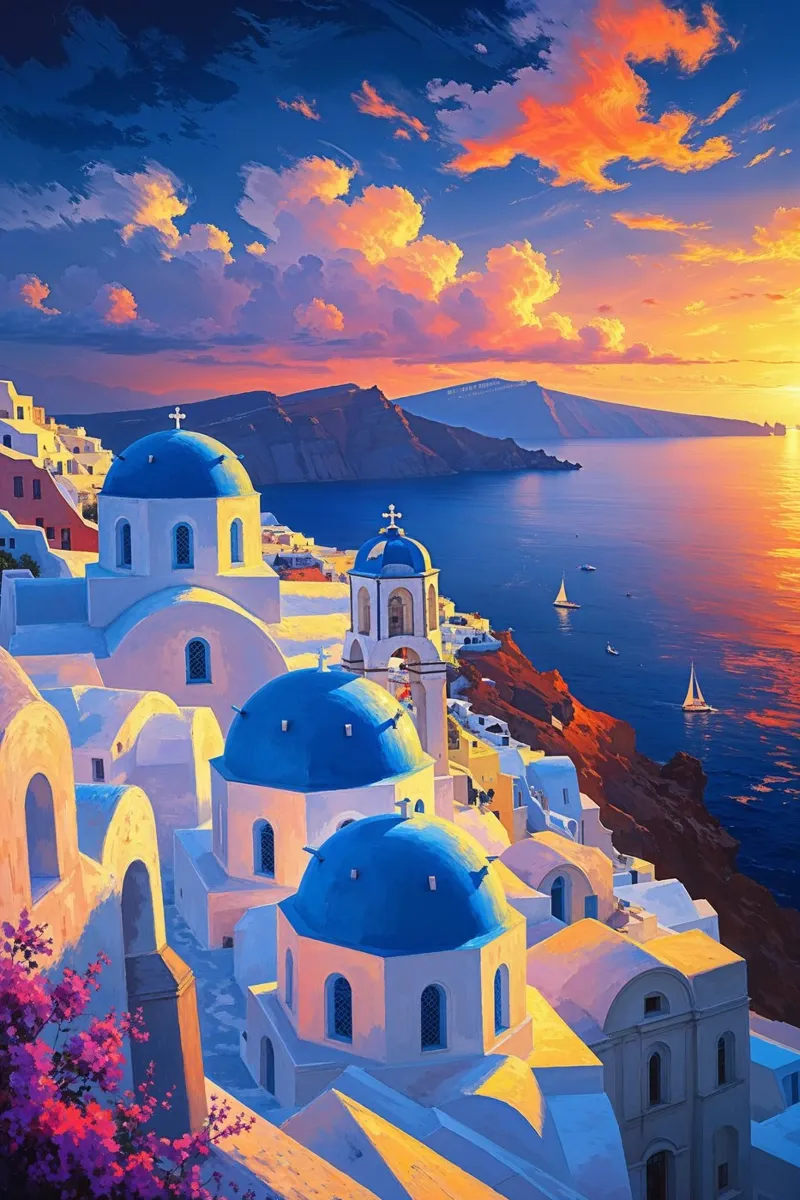 Santorini's Dreamy Horizon carta hahnemühle da AlbertKlee