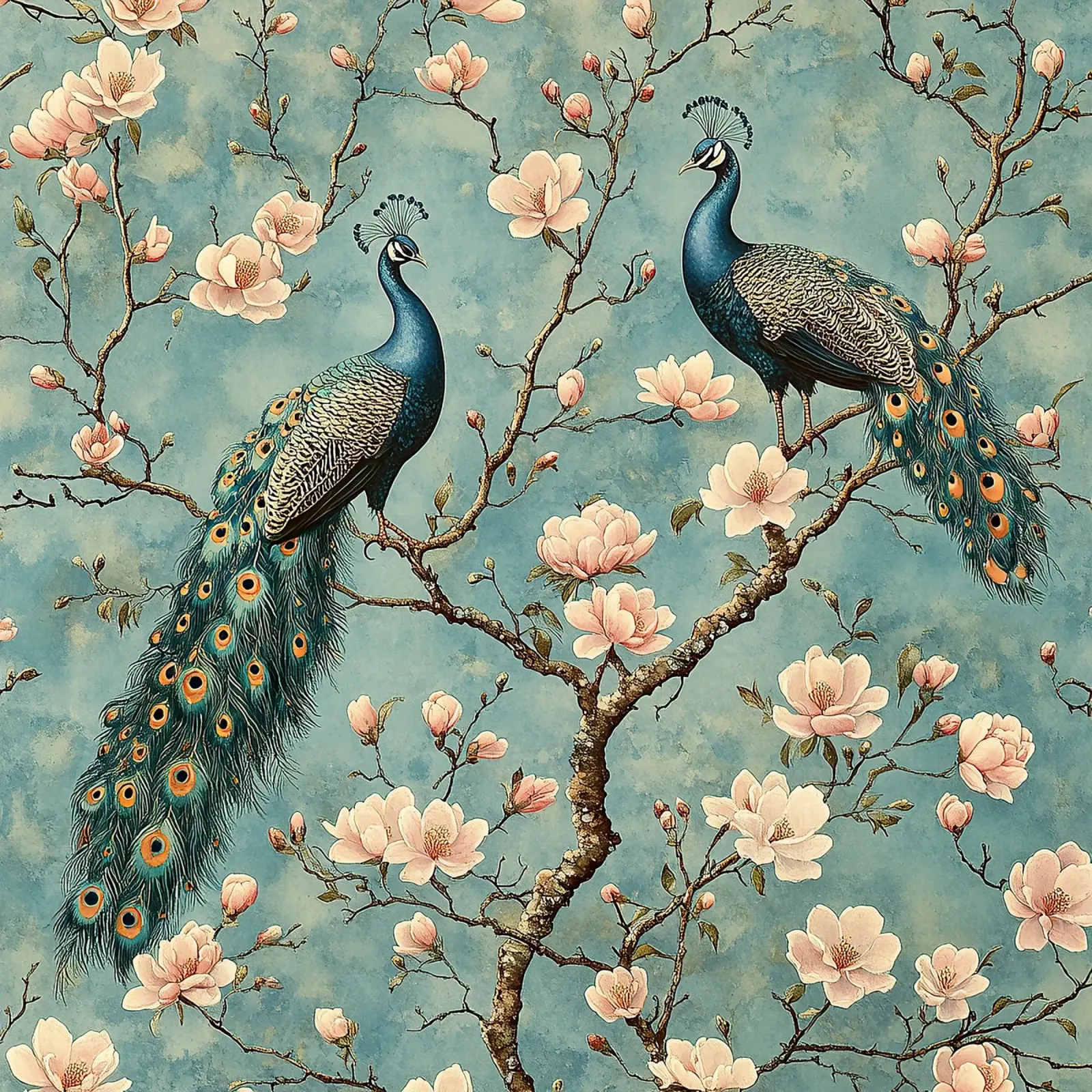 William Morris Pfau poster con telaio in legno da Botanical Art Studio