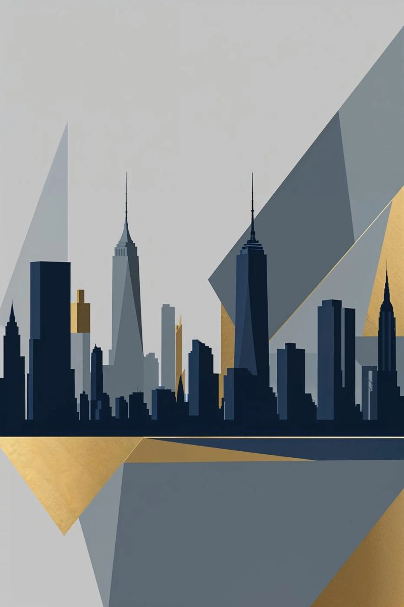 Empire State Meets Modern Geometry poster by AlbertKlee
