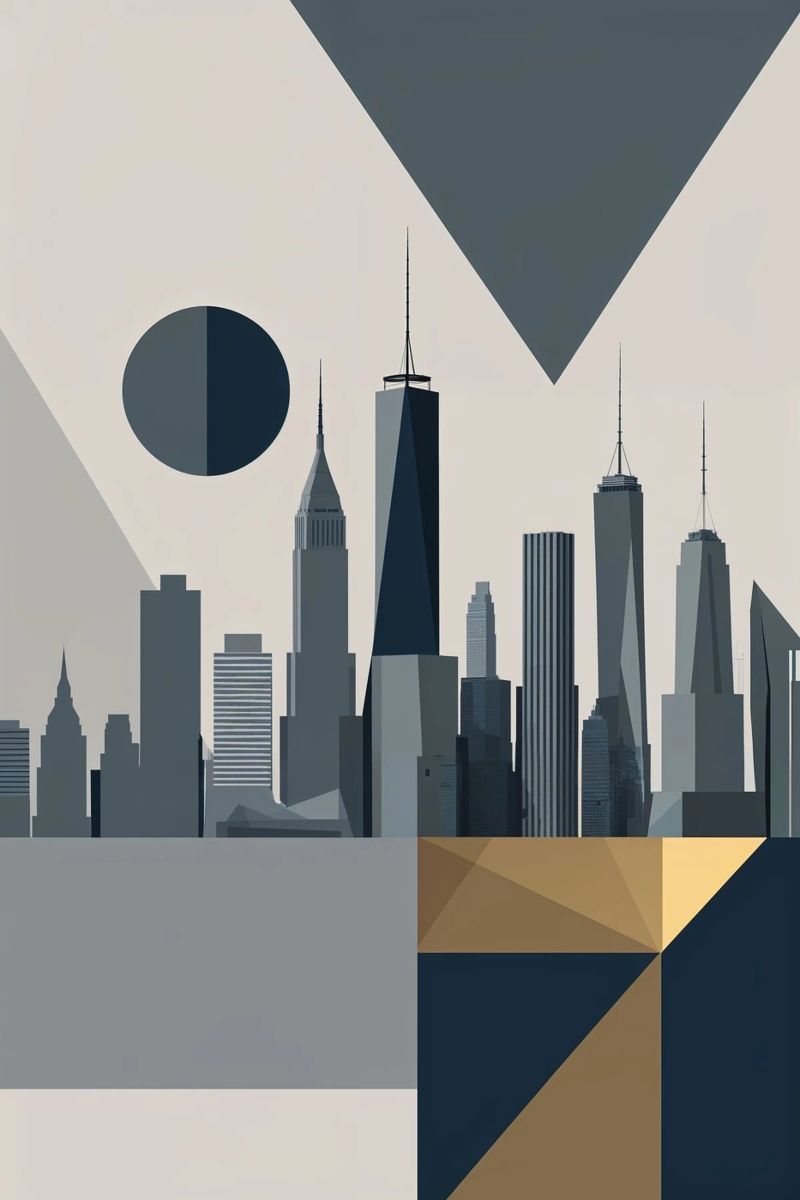 The Abstract Circle of NYC Skyline Poster von AlbertKlee