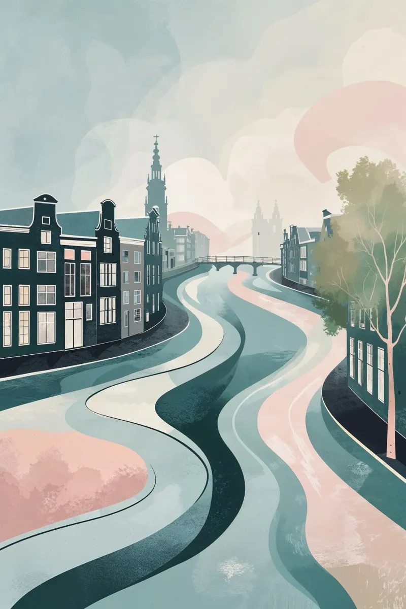 Amsterdam’s Flowing Winter Canals poster da AlbertKlee