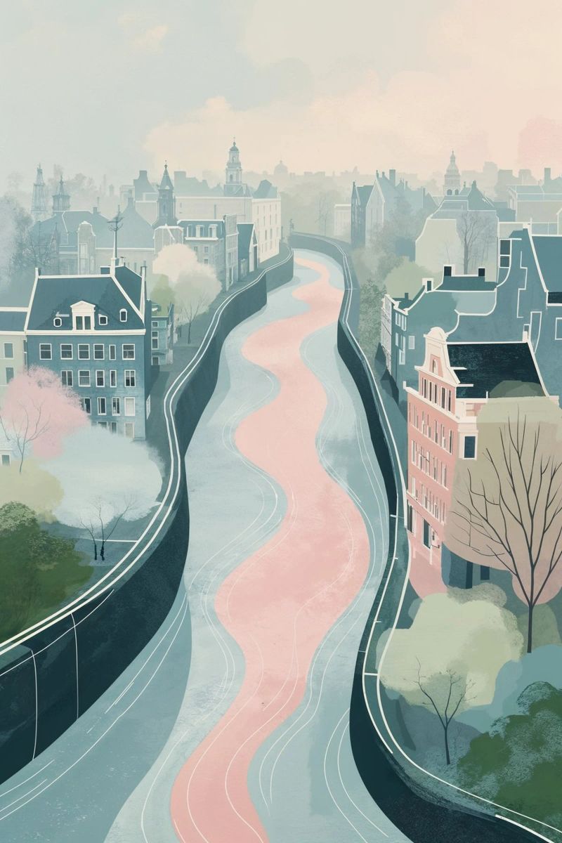Curved Waterways of Amsterdam poster van AlbertKlee