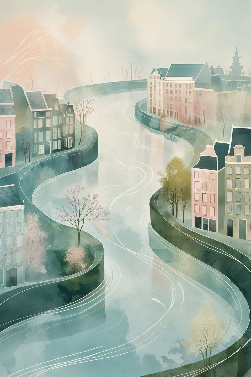 Amsterdam’s Winter Serenity poster van AlbertKlee