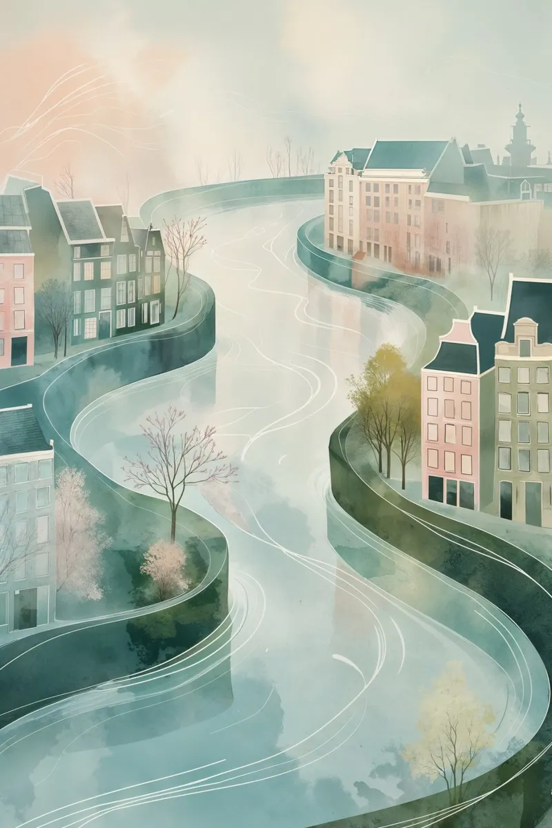 Amsterdam’s Winter Serenity carta hahnemühle da AlbertKlee
