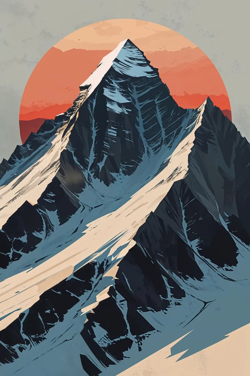 Abstract Sunrise Over K2 carta hahnemühle da AlbertKlee
