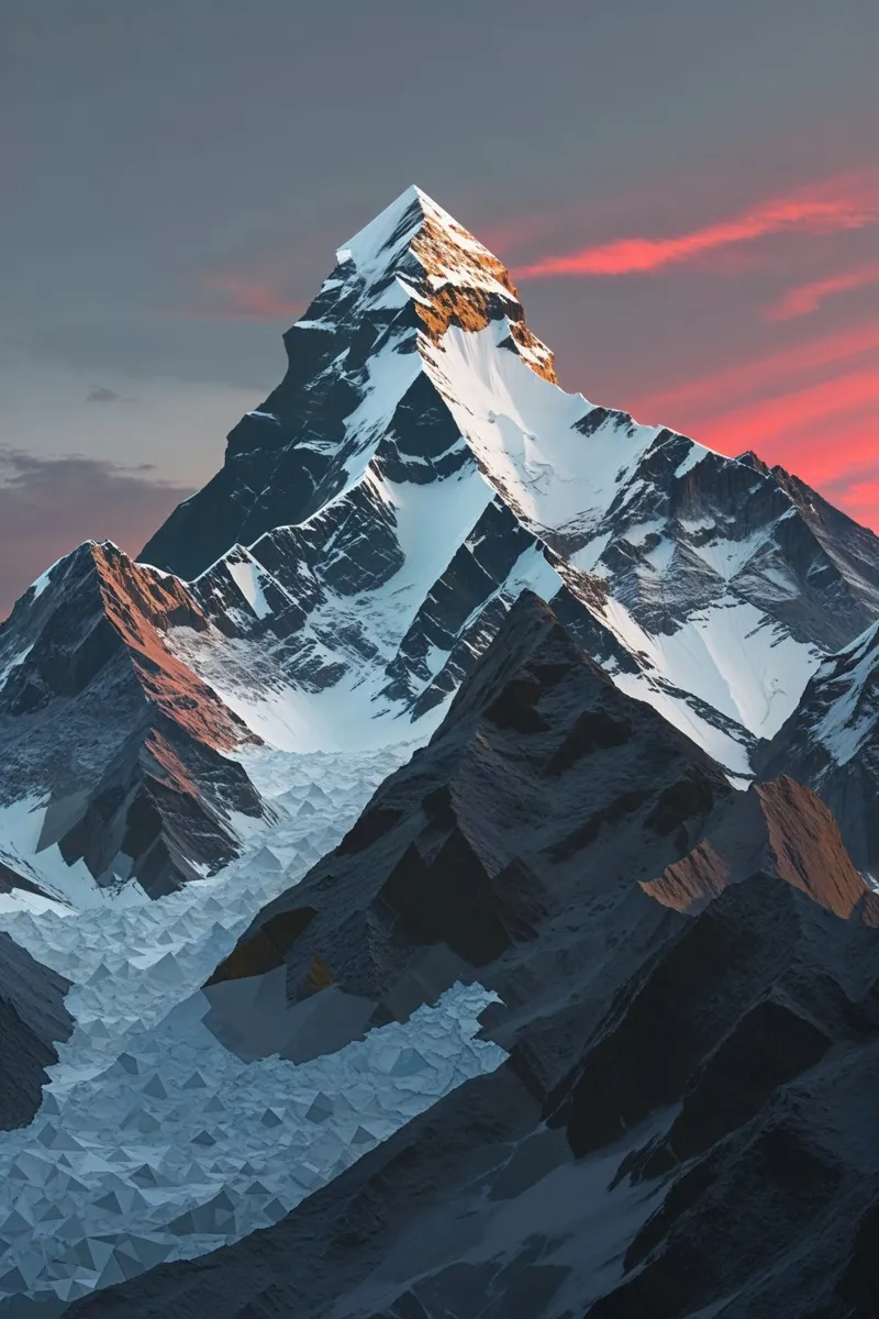 Jagged Elegance of K2 at Sunset carta hahnemühle da AlbertKlee