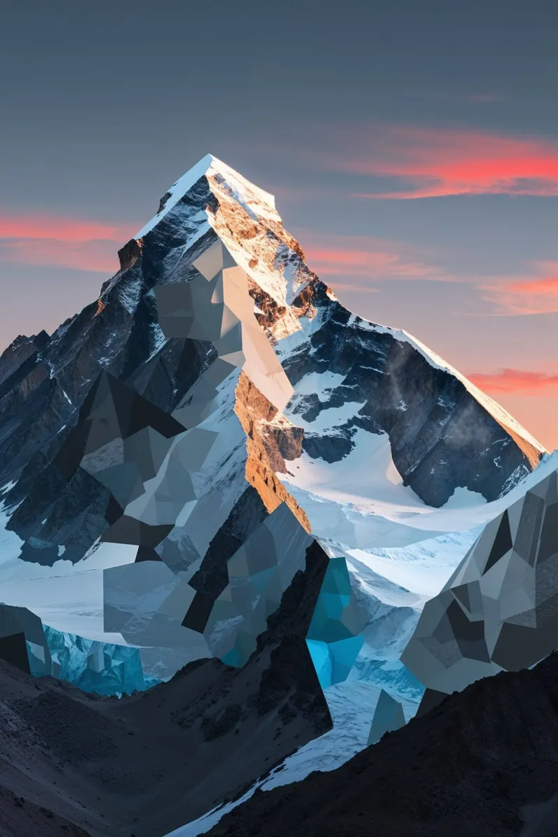 K2's Radiant Peaks in Artistic Form plexiglass da AlbertKlee