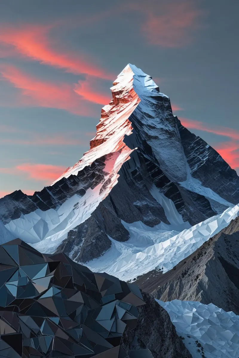 Abstract Symphony of K2's Jagged Peaks tela da AlbertKlee