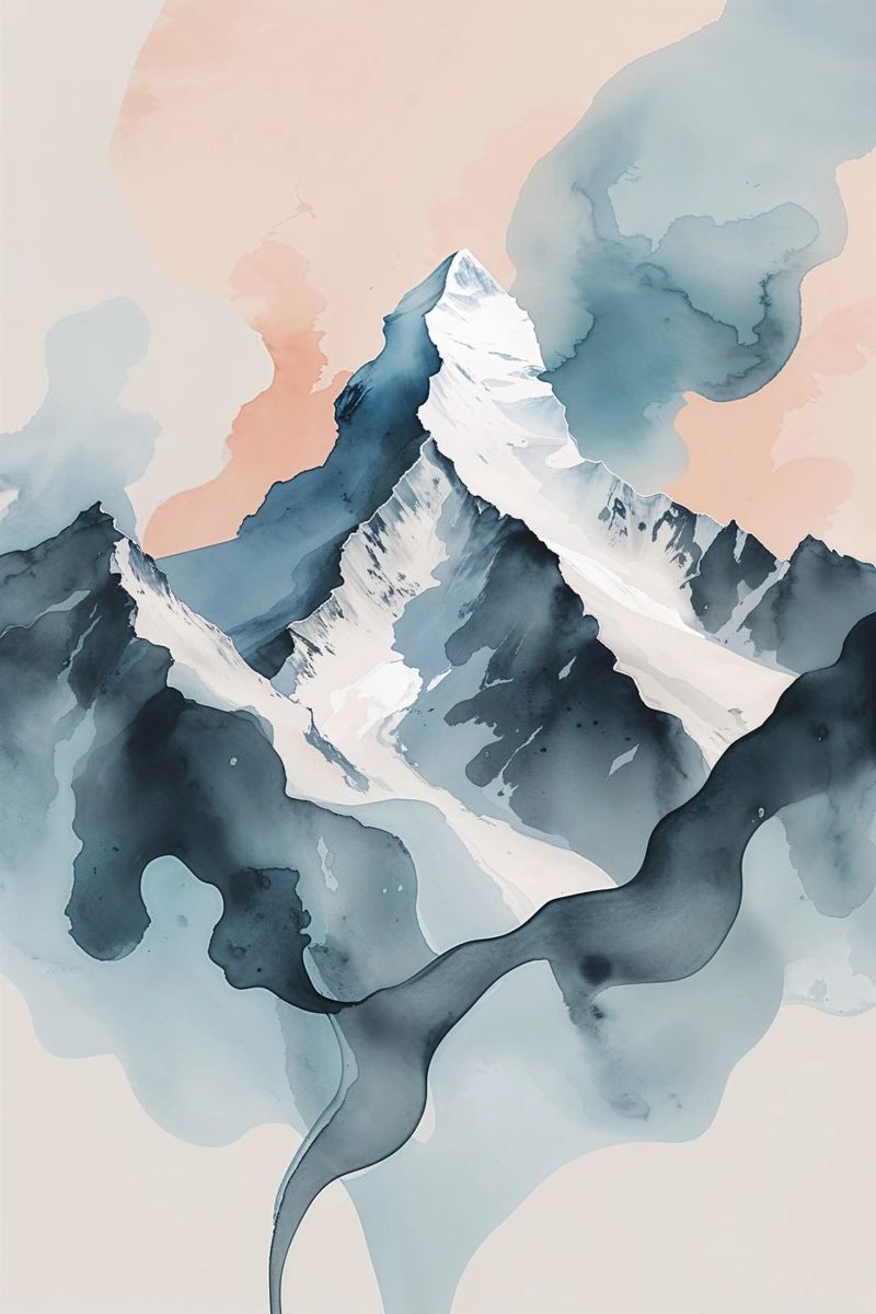 K2 Serenity: A Fluid Artistic Reverie poster by AlbertKlee