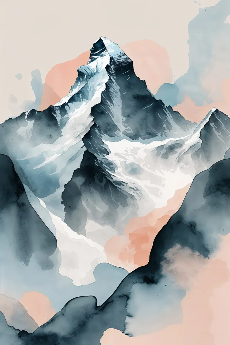 K2’s Ethereal Elegance: Abstract Pastels alluminio dibond da AlbertKlee