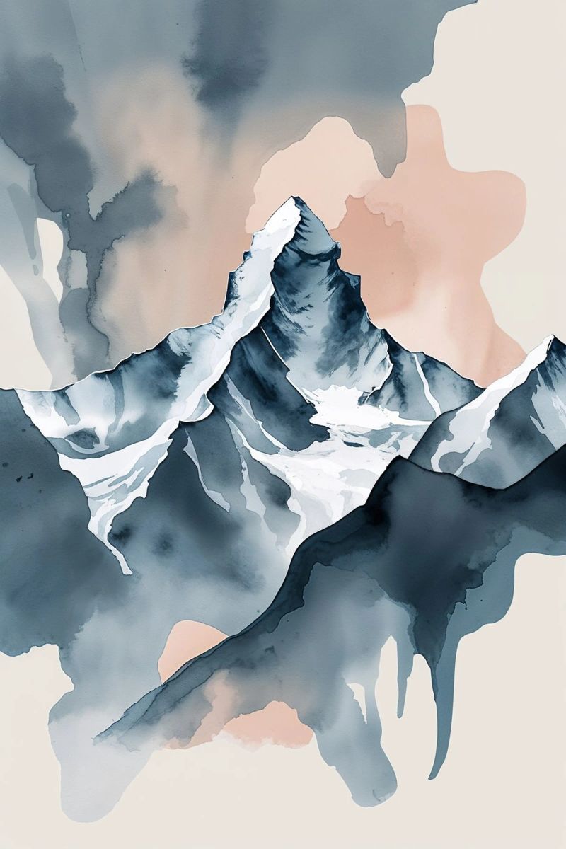 Fluid Peaks: K2 in Dreamlike Abstraction pannello forex da AlbertKlee