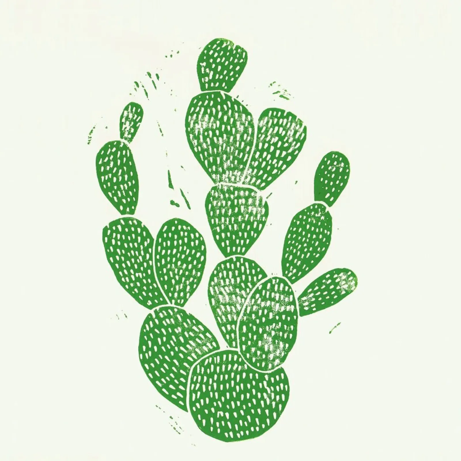 Linocut Cacti plexiglass da Bianca Green