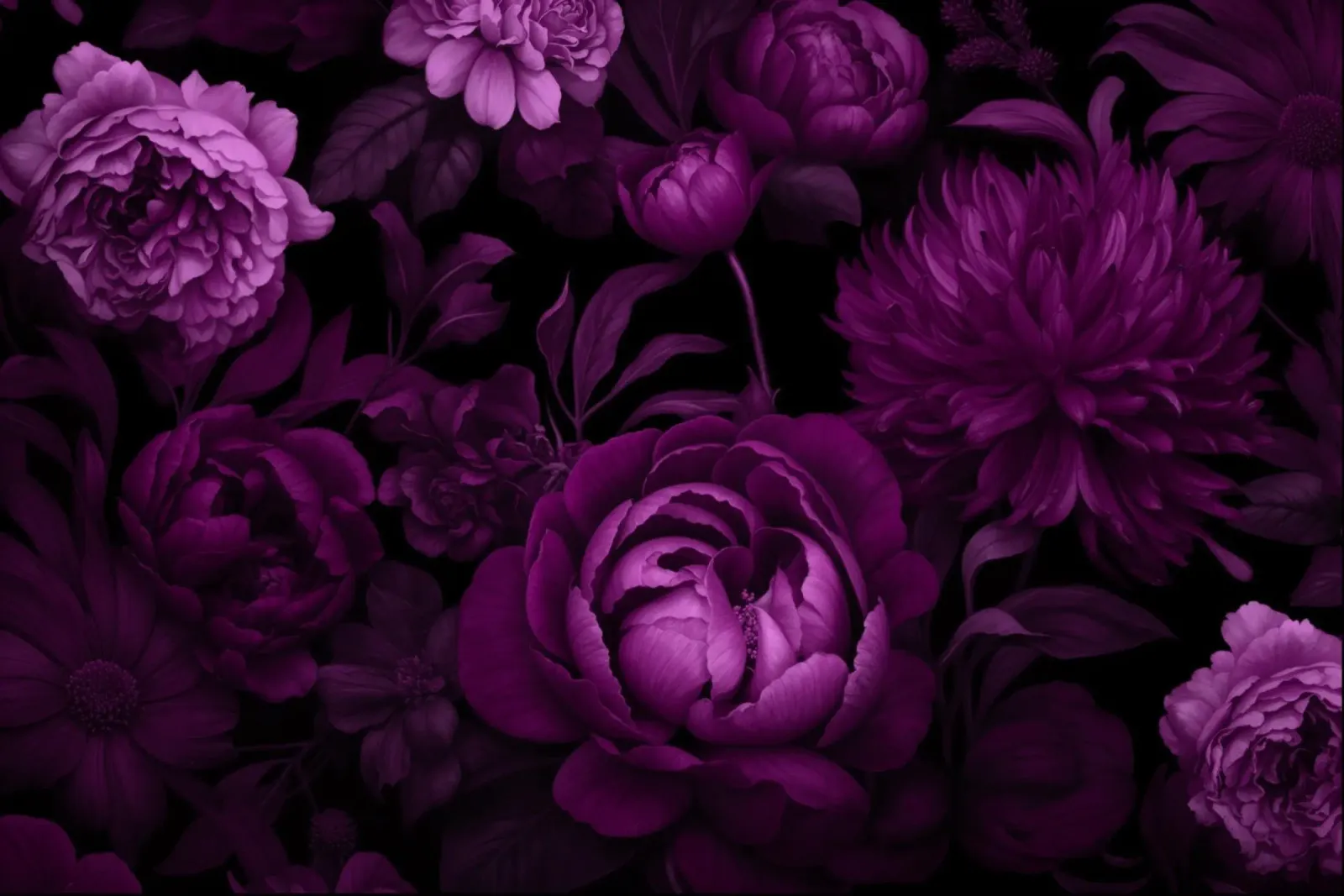 Fiori di mezzanotte Vibrazioni vittoriane viola pellicola backlit da Andrea Haase Floral Passion
