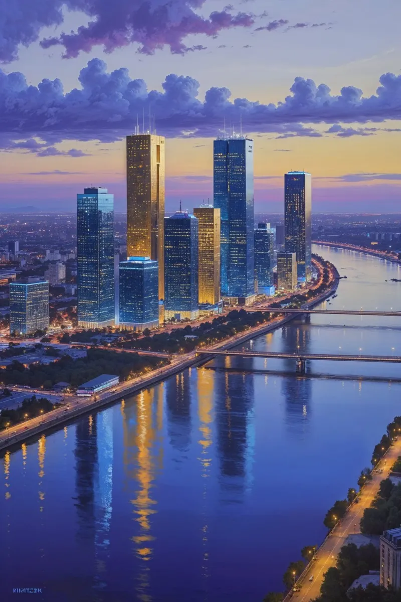 Kyiv Skyline's Mirror Reflection poster da AlbertKlee