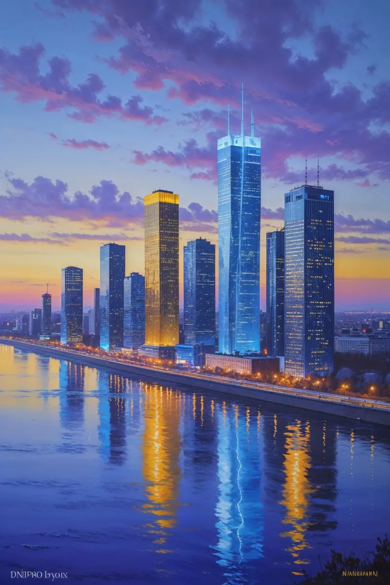 Sunset Serenity in Kyiv's Skyline poster da AlbertKlee