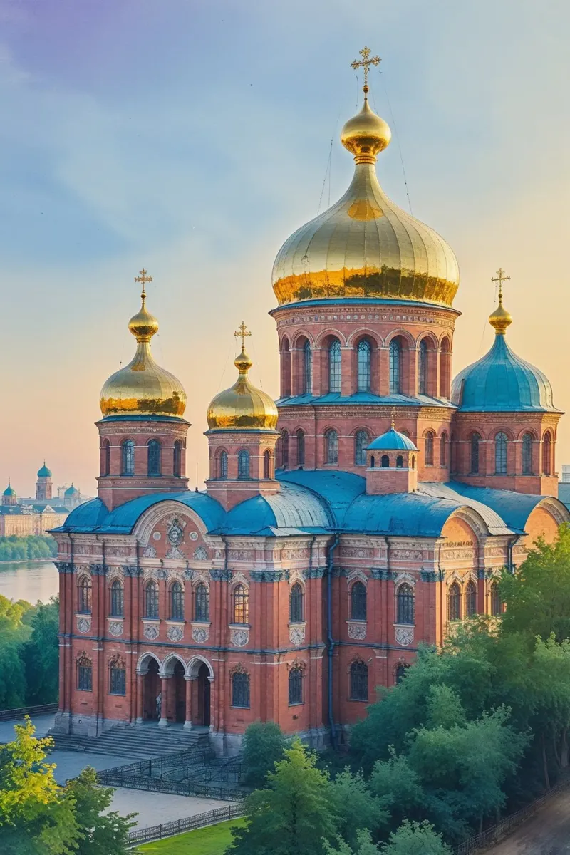 Majestic Golden Domes of Kyiv poster con telaio in plastica da AlbertKlee