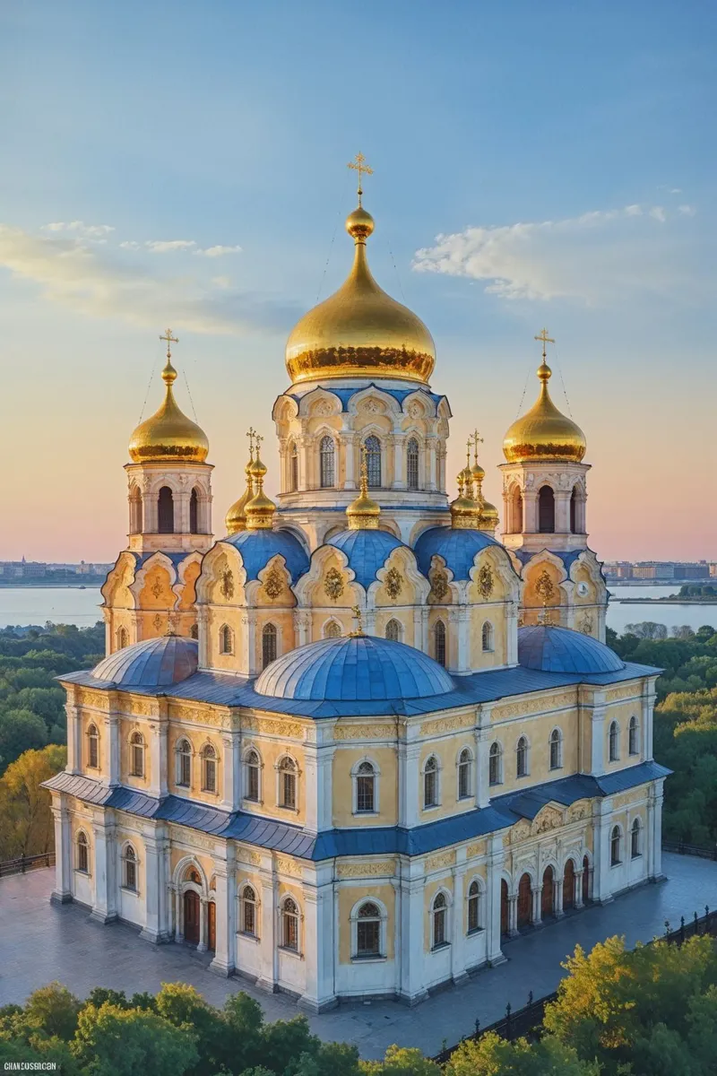 Kyiv’s Enchanting Cathedral at Sunset poster da AlbertKlee