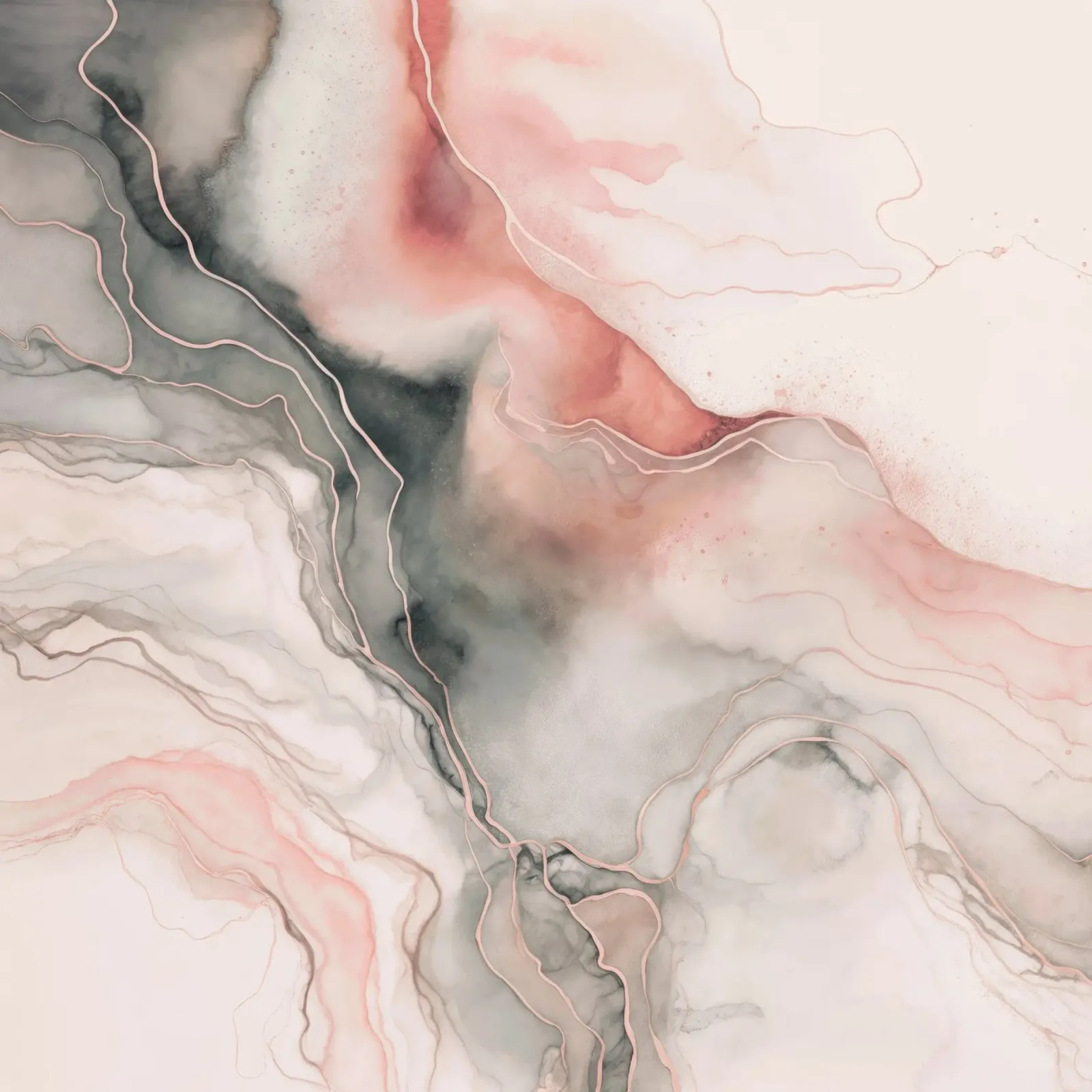 Ink Art Marble Luxury Coral Grey hahnemühle by Andrea Haase Modern Home