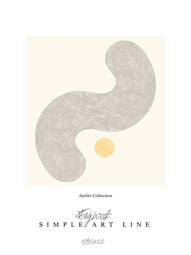 Simple Art Line No 21 poster con telaio in legno da treechild
