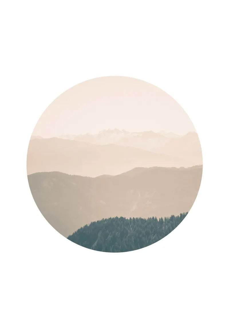 Mania Landscapes Circular 4 Karwendel (Austria) poster with aluminum frame by Mania Print Collection